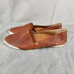 Frye Melanie Cognac Brown Leather Slip On Shoes Women's 6 M